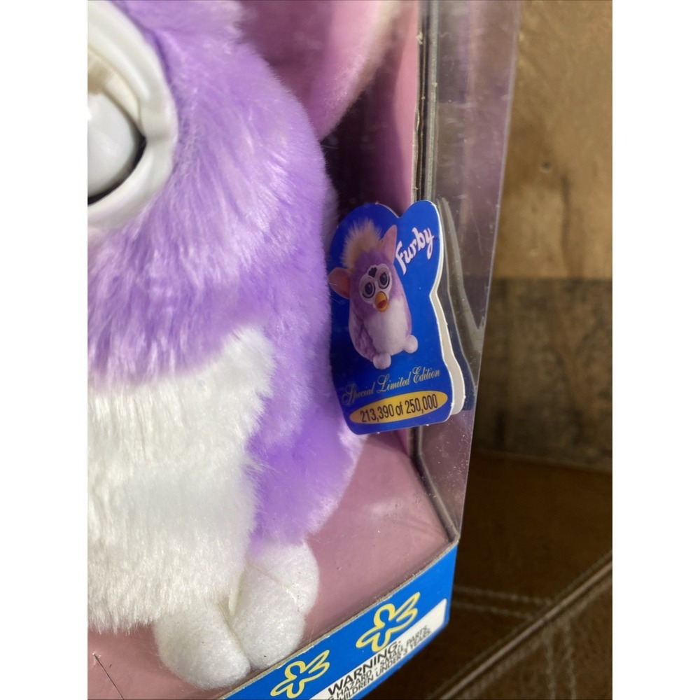 Furby Tiger Electric Special Limited Edition Pastel Purple Yellow Blue Eyes Vtg - Picture 3 of 16